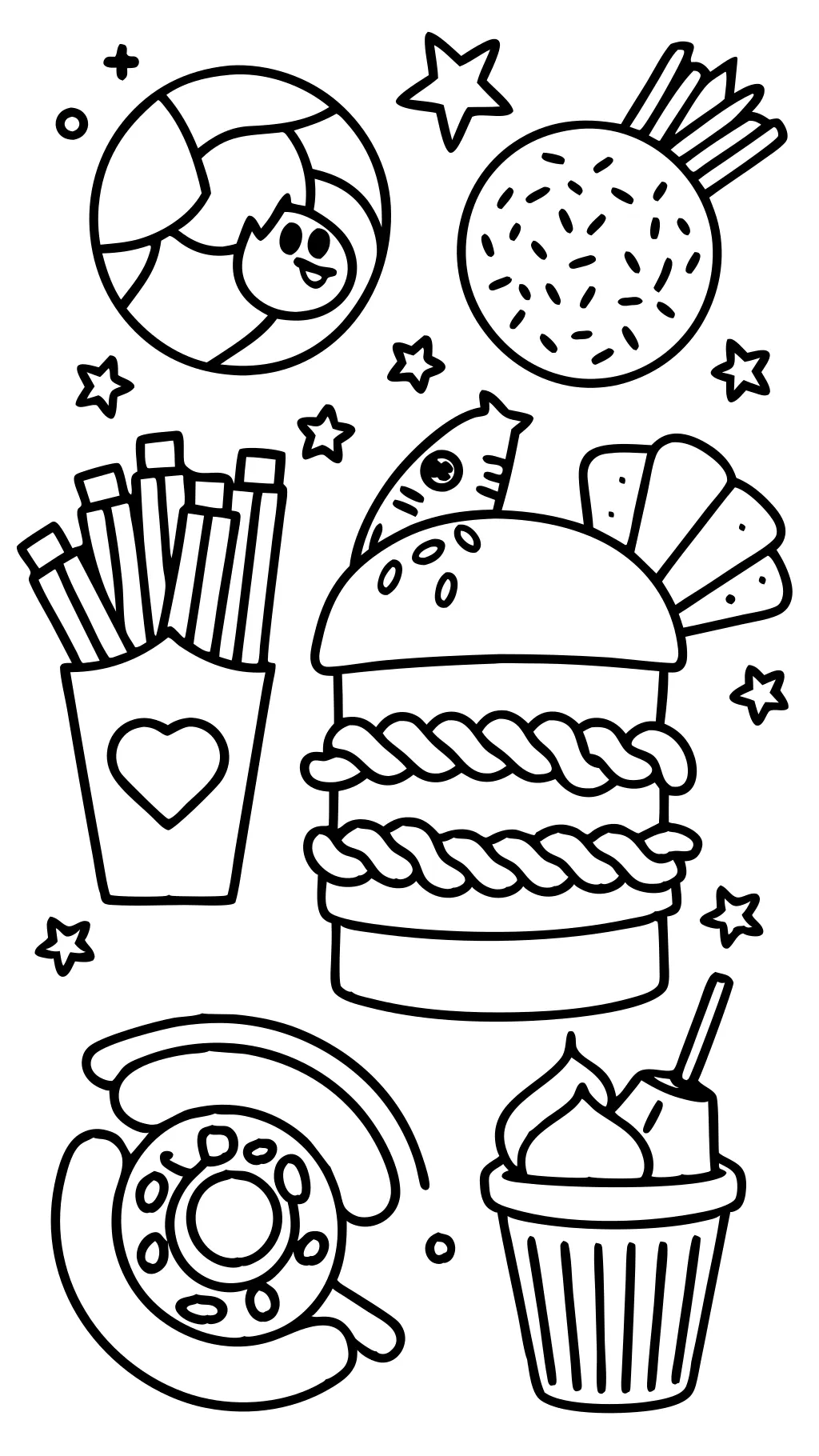 coloring pages of junk food